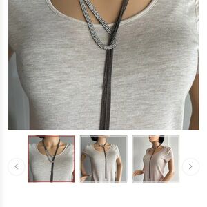 Stunning Gunmetal Chain Lariat Necklace